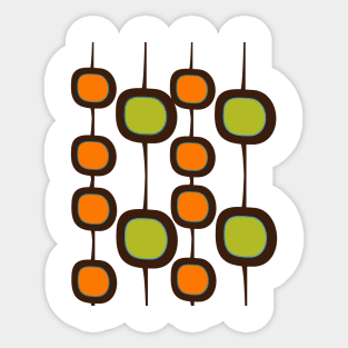 Atomic Age Inspired Art in Green and Orange Sticker